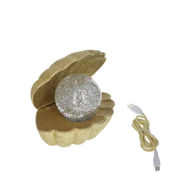Lampe coquillage dorée