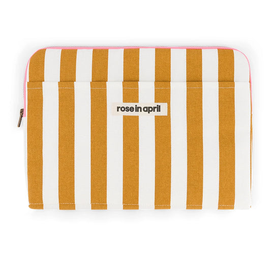 Housse d'ordinateur 13&14" - Rayures Caramel