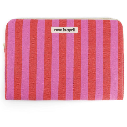 Housse d'ordinateur 15&16" - Rayures Orchidée / Rouge