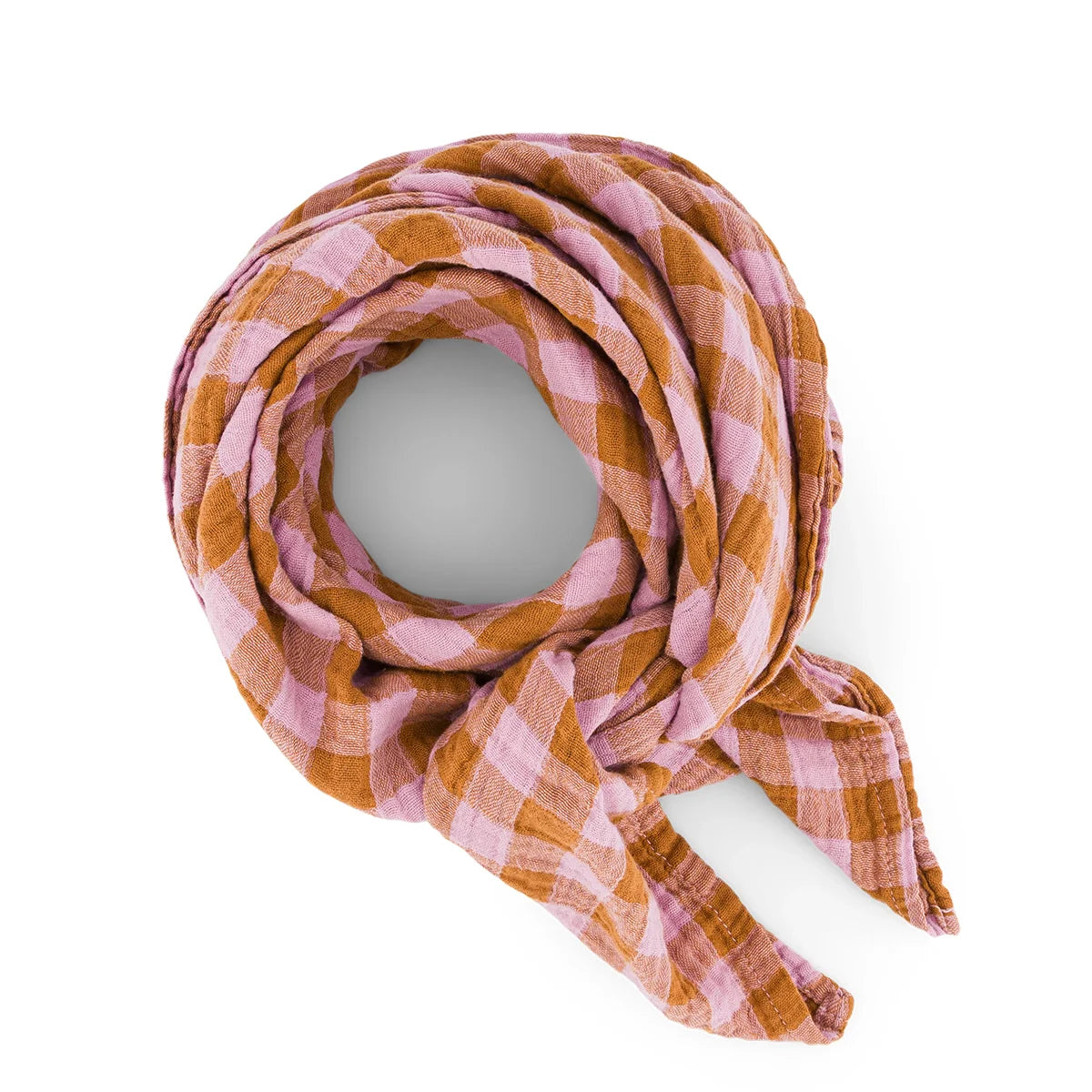 Foulard vichy mauve / caramel