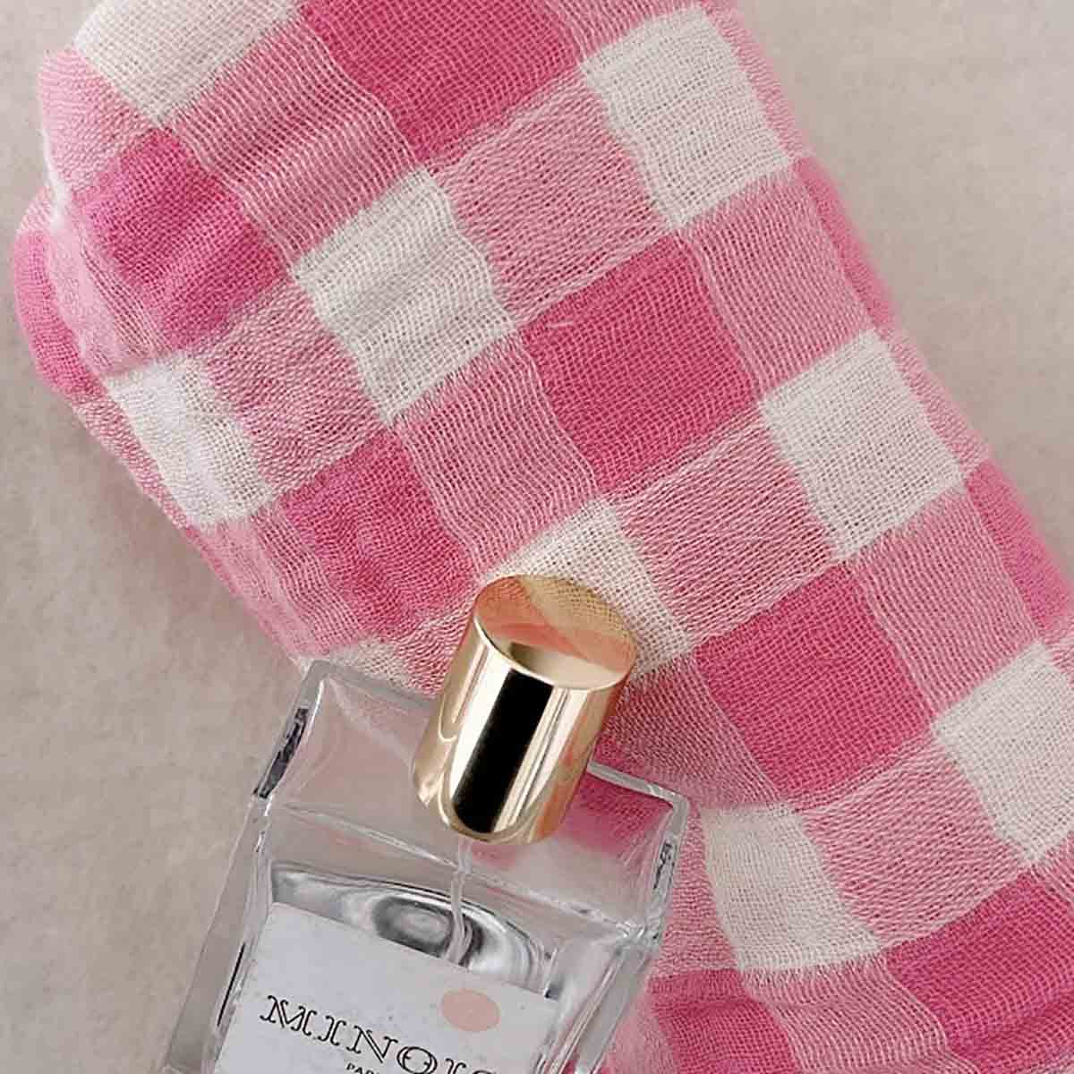 Foulard vichy Rose et blanc - 70 x 70 cm