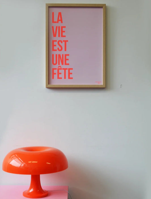 Affiche 29,7 x 42 cm - Fête rose rouge