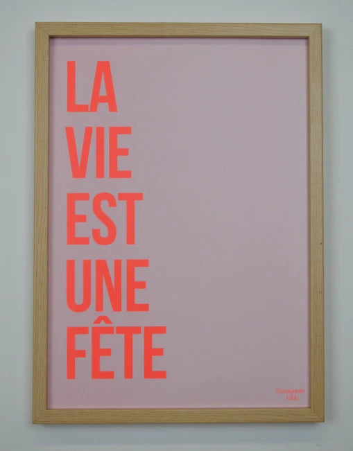 Affiche 29,7 x 42 cm - Fête rose rouge