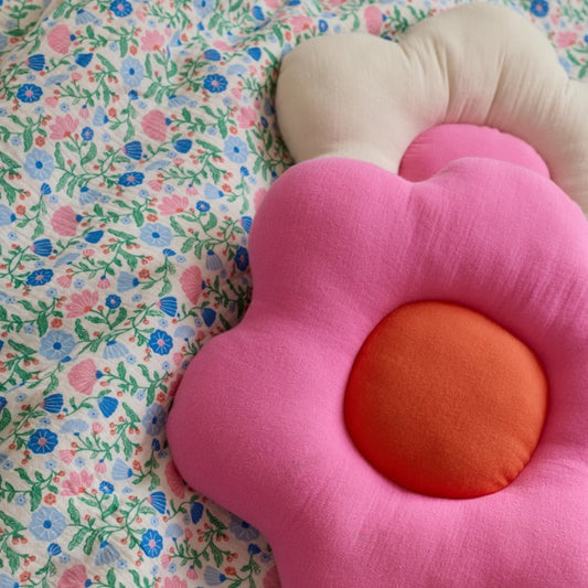Coussin fleur rose