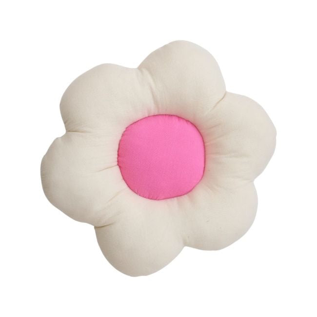 Coussin fleur écru