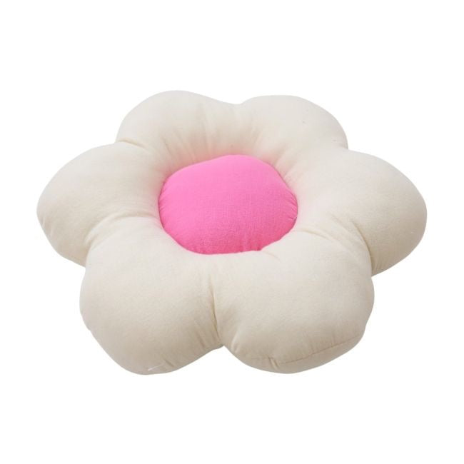 Coussin fleur écru