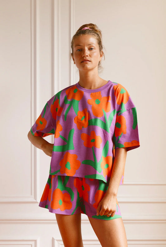 Pyjama coton bio - Lorea Violet